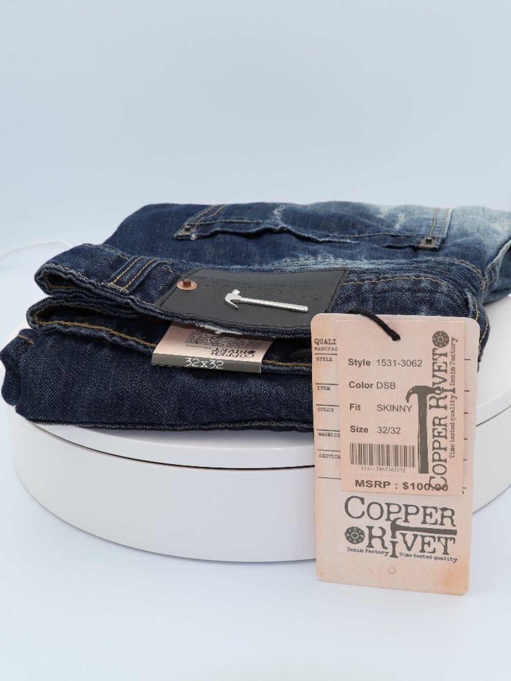 Copper Rivet Skinny Jeans Men’s 32x32 Dark Wash Denim NWT Style 1531-3062